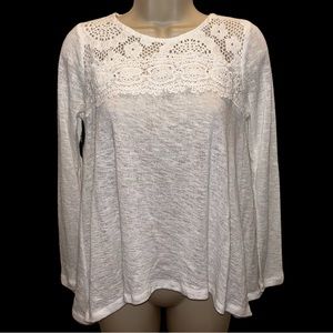 Women’s Sweater Blouse Lace Shoulders by Eyeshadow Size XS